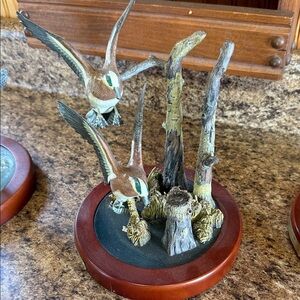 Rustic Bird Figurine with Brown and Green Details